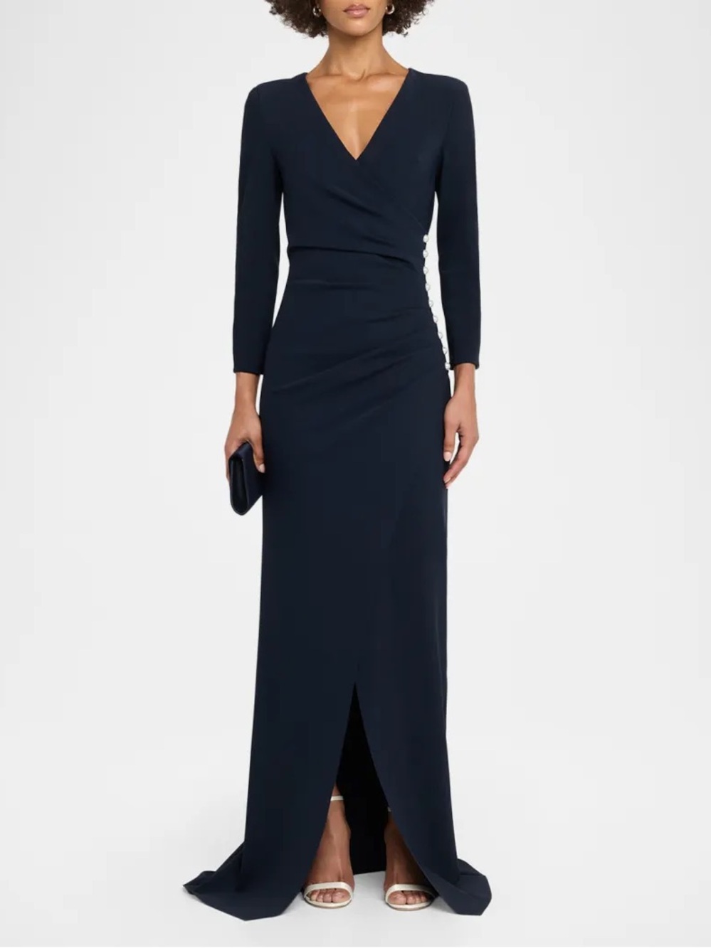 Chiara Boni La Petite Robe Wiesa Faux Pearl-Embellished Column Gown